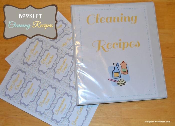 cleaning recipe booklet and labels